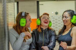 Women having fun in Las Vegas at Las Vegas Shooting Center